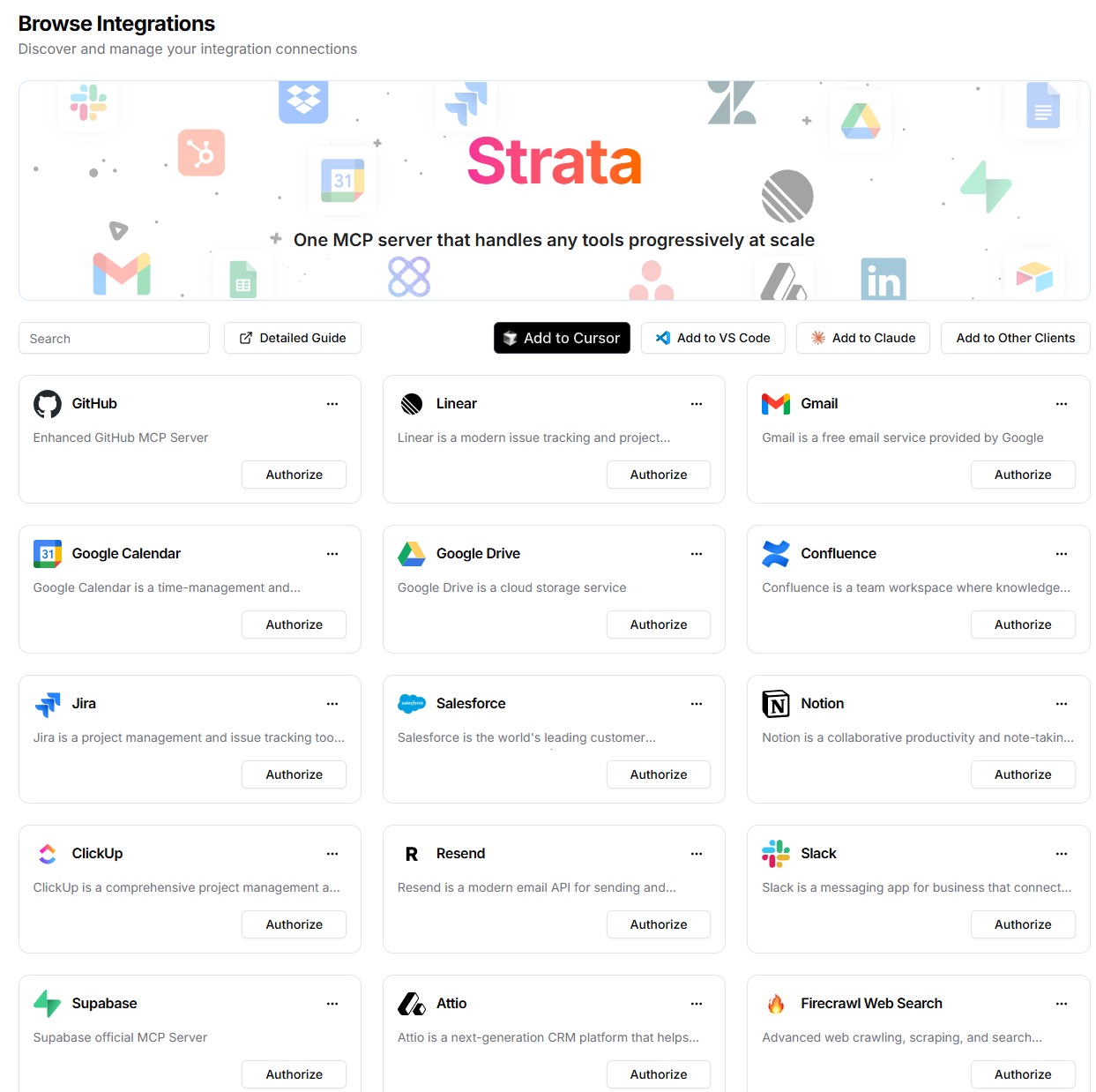Klavis AI Strata MCP UI