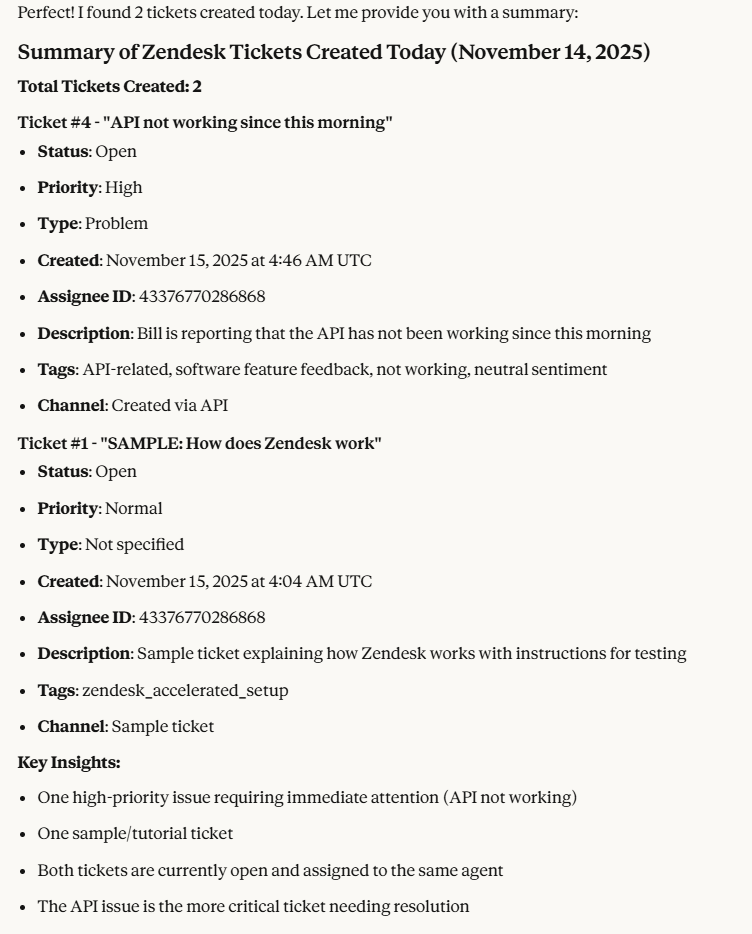 Zendesk Ticket Summary